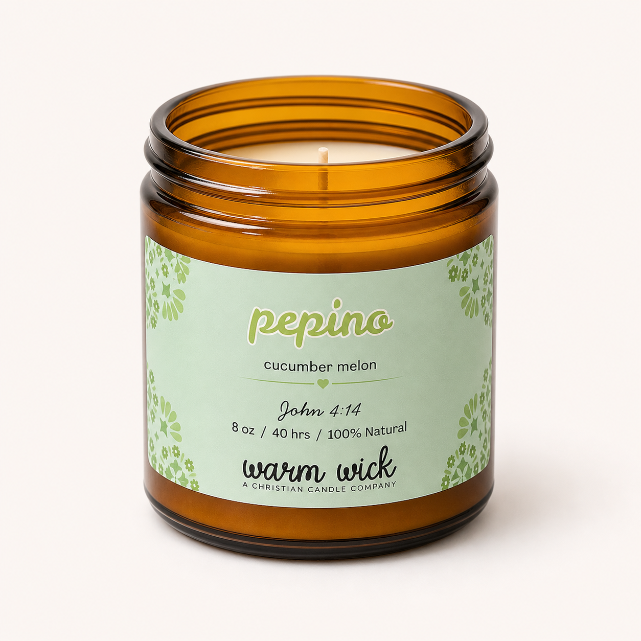 Pepino Cucumber Melon 8 oz Soy Candle